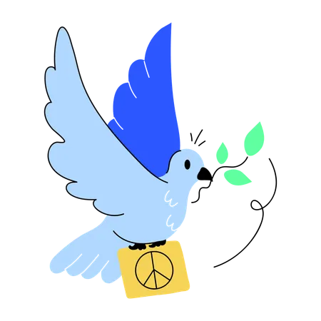 Bird flying with peace sign  Illustration