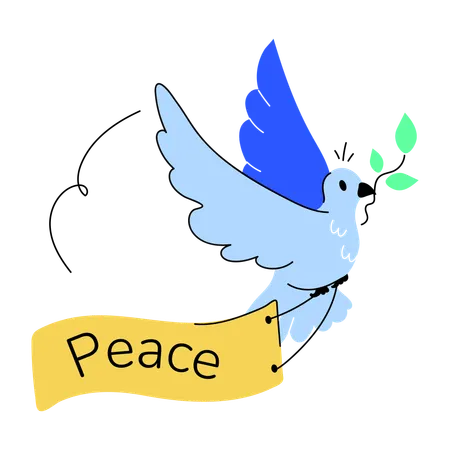Bird flying with peace sign  일러스트레이션