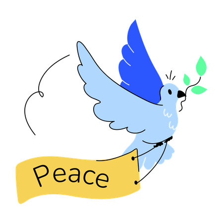 Bird flying with peace sign  Illustration