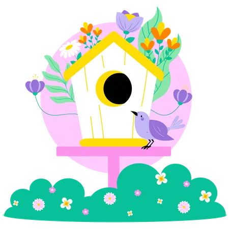 Bird house  Illustration