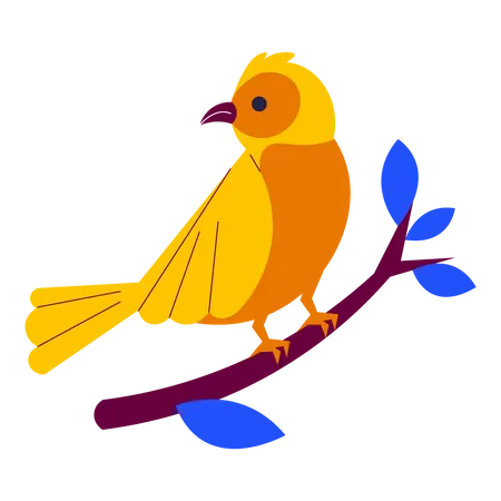 Bird on branch  Illustration