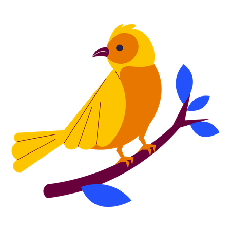 Bird on branch  Illustration