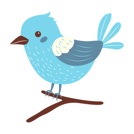 Bird on tree branch  Illustration