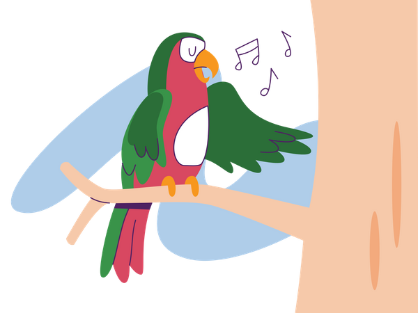 Bird singing Illustration