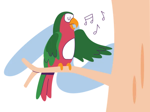 Bird singing Illustration