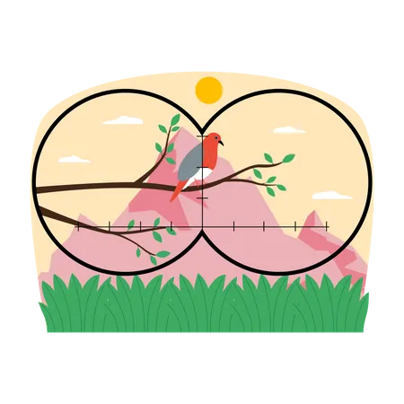 Bird watching  Illustration