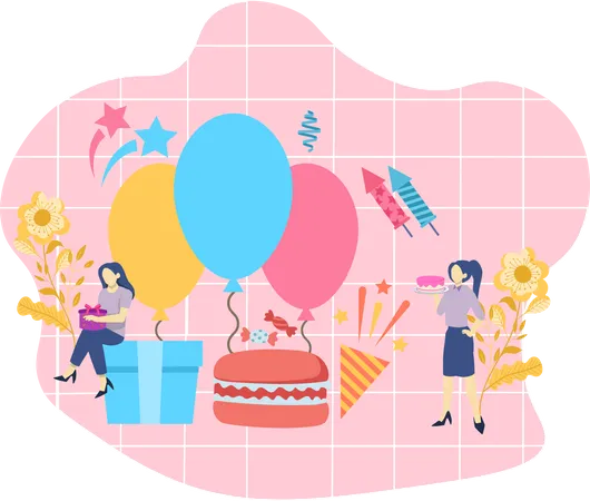 Birthday Flat Design Illustration