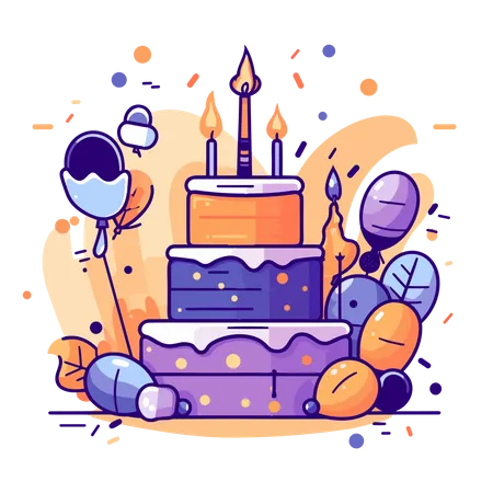 Birthday cake  Illustration