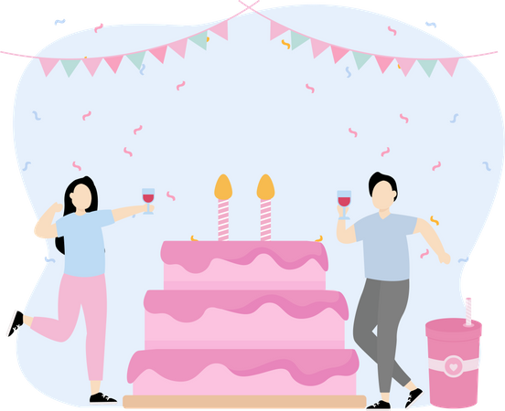 Birthday cake candle  Illustration