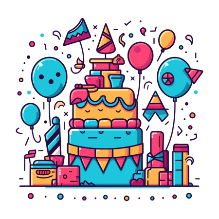 Birthday cake  Illustration