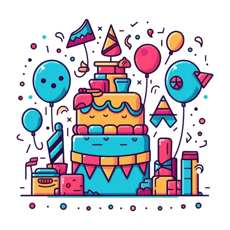 Birthday cake  Illustration