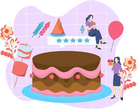 Birthday cake  Illustration