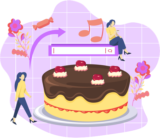 Birthday cake  Illustration