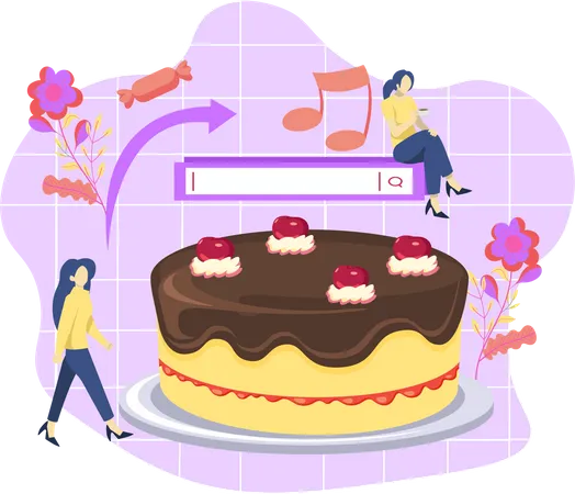 Birthday cake  Illustration