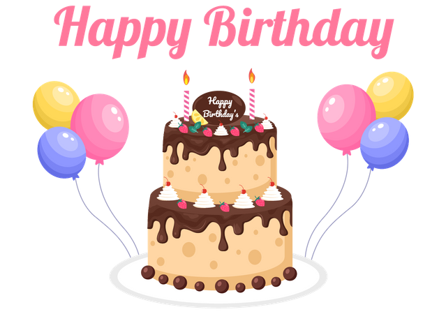 Birthday cake  Illustration