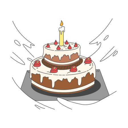 Birthday cake  Illustration