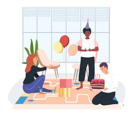 Birthday celebration at office  Illustration