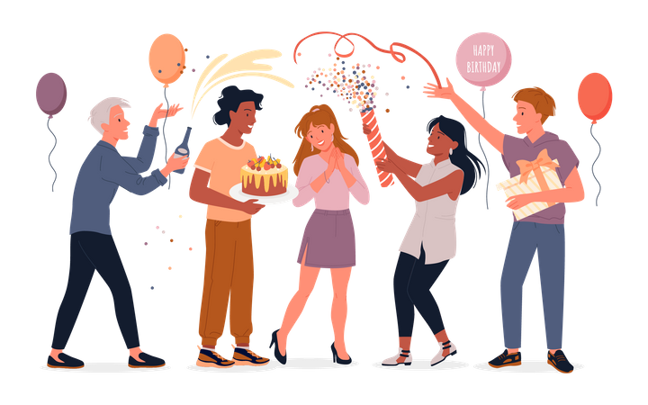 Birthday celebration  Illustration