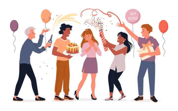 Birthday celebration  Illustration