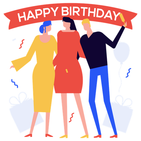 Birthday celebration  Illustration