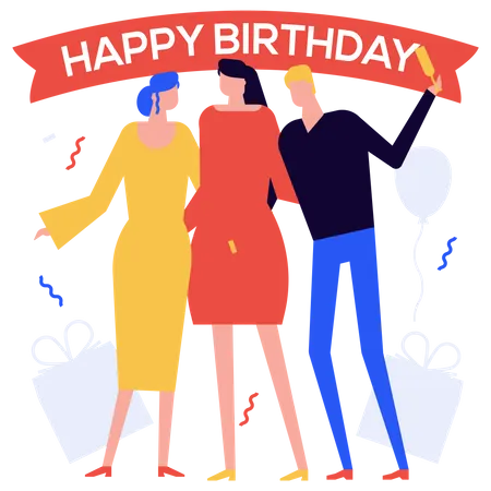 Birthday celebration  Illustration