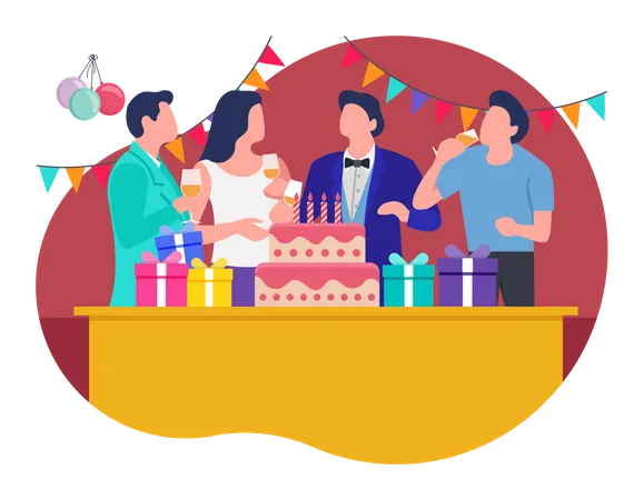 Birthday Celebration party  Illustration