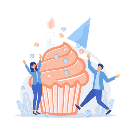Birthday cupcake Illustration