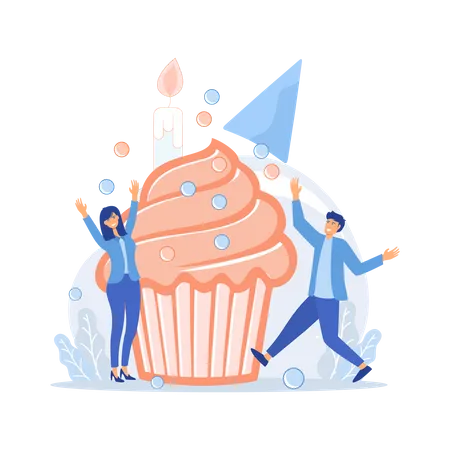 Birthday cupcake Illustration