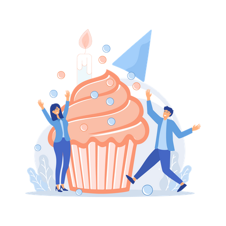 Birthday cupcake  Illustration