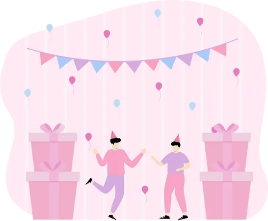 Birthday dance party  Illustration