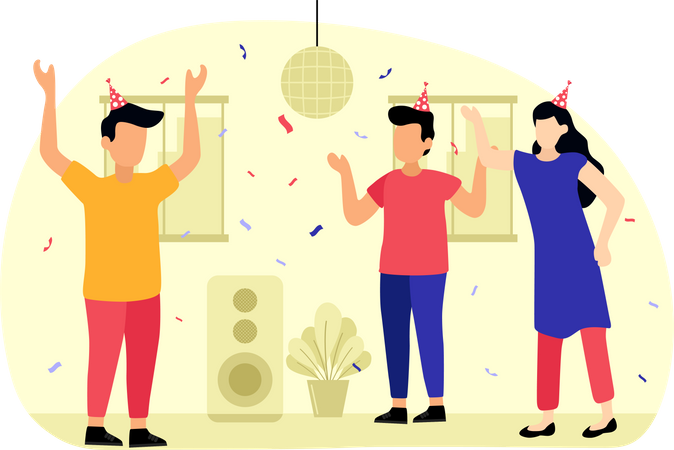 Birthday dance party  Illustration