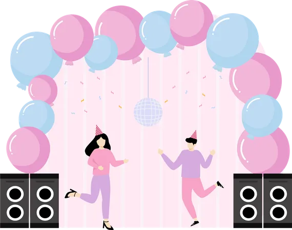 Birthday dj party  Illustration