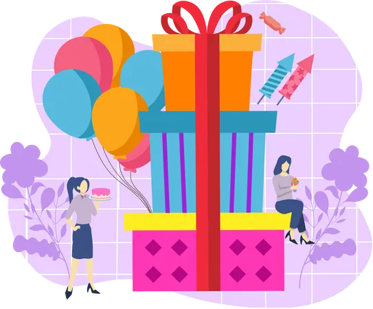 Birthday gift  Illustration