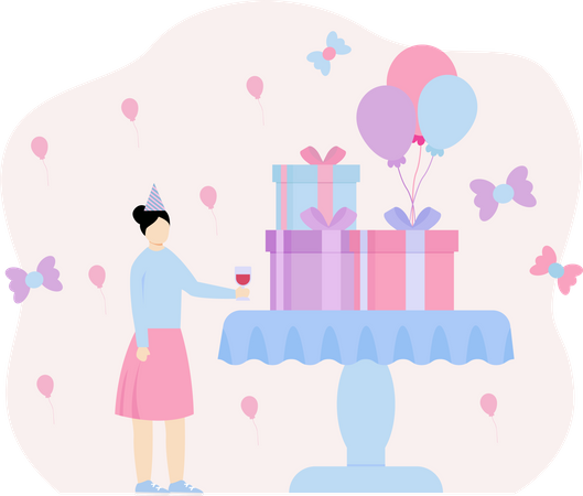 Birthday gift boxes  Illustration