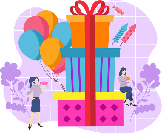 Birthday gift  Illustration