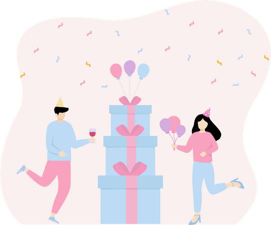 Birthday gifts  Illustration