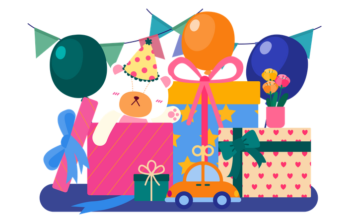 Birthday gifts  Illustration