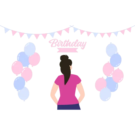 Its A Girls Birthday Party Illustration