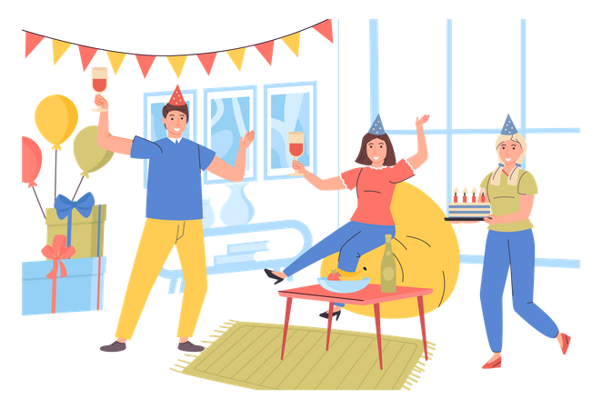 Birthday party Illustration