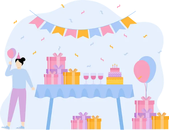 Birthday party  Illustration