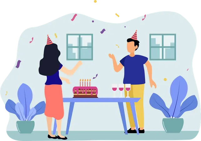 Birthday party bash Illustration