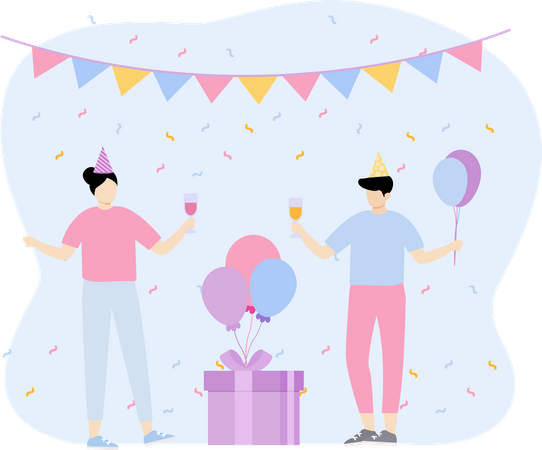 Birthday party celebration  Illustration