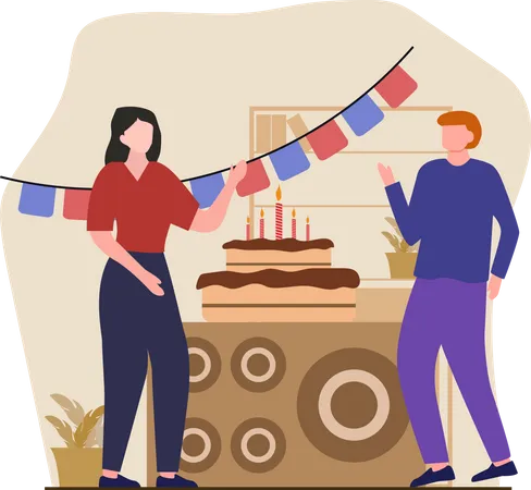 Birthday party celebration Illustration