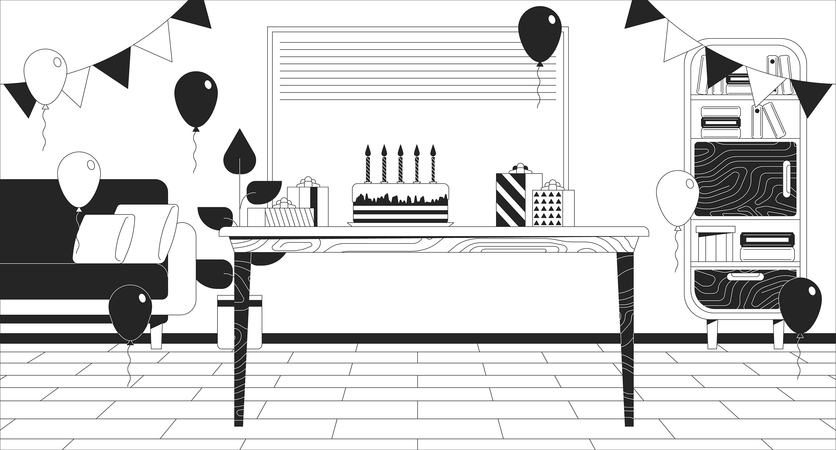 Birthday party celebration  Illustration