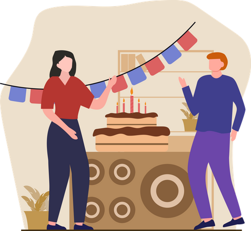 Birthday party celebration  Illustration