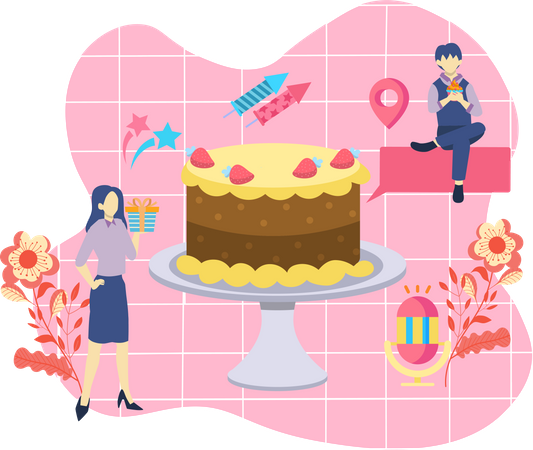 Birthday party celebration  Illustration