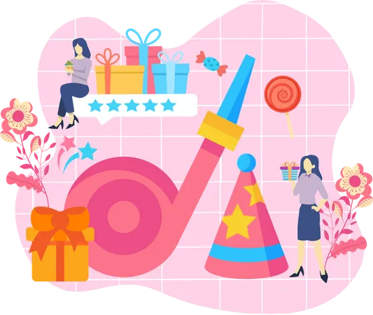 Birthday party celebration  Illustration