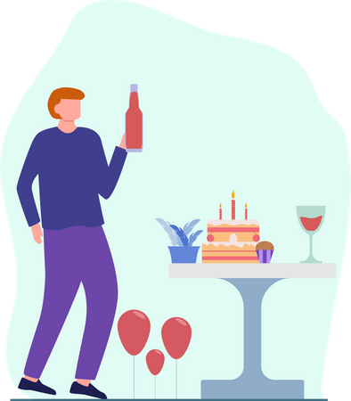 Birthday party celebration  Illustration