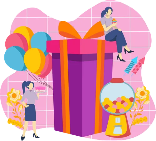 Birthday party celebration  Illustration