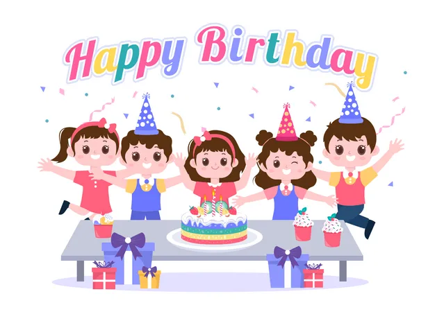 Birthday party celebration  Illustration